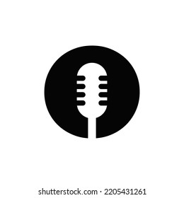 Initial Letter O Music Logo. Dj Symbol Podcast Logo Combined With Microphone Icon Vector Template