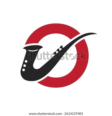 Initial Letter O Music Logo Concept With Jazz or Saxophone Icon Vector Template