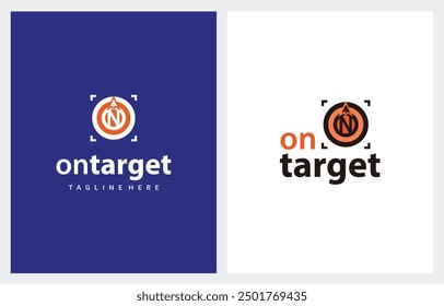 Initial Letter O and N with Arrow Compass for On Target Logo Design Illustration