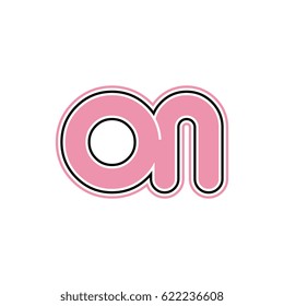 initial letter o and n. on monogram outline logo