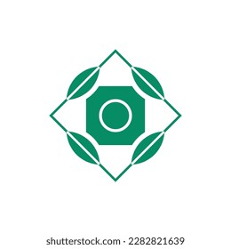 Initial letter O nature leaf emblem logo