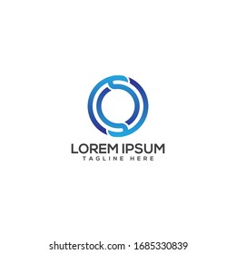 initial letter O or number 0 logo design template