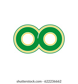 initial letter o and o. oo monogram outline logo