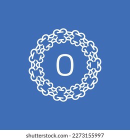 letra inicial O emblema ornamental marco de patrón de círculo logo