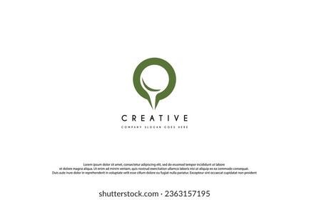 Diseño del logotipo de la letra inicial O y P, ilustración vectorial del logotipo O circular.