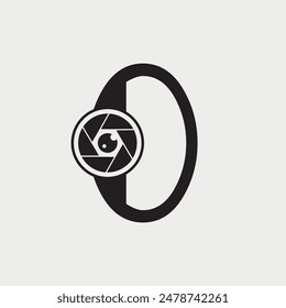 Initial Letter O Photography Logo Camera lens Design Concept.