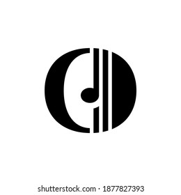 Initial Letter O Piano Logo Design vector template