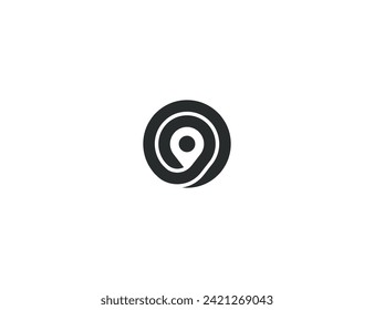 initial Letter O Pin Location Logo Concept sign icon symbol Element Design. Pinpoint Logotype. Vector illustration template