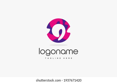 Initial Letter O playful logo design, abstract playful Letter O logo design element