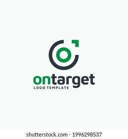 Initial Letter O With Pointer Arrow For Aim Target Cursor Logo Design