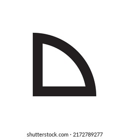 Initial Letter O Quarter Circle Logo