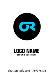 Initial letter O & R logo template vector