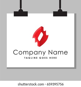 Initial Letter O red logo template