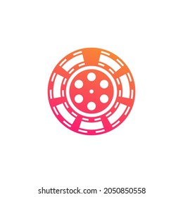 Initial Letter O with Reel Stripes Filmstrip for Film Movie Cinema Production Studio Logo Inspiration