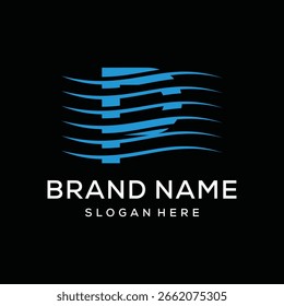 Letra inicial O River Creek Water, Ocean Sea Wave logo diseño gráfico icono de Vector Plantilla