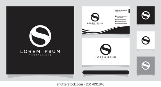 Initial letter O S OS SO minimalist art monogram shape logo and business card design template