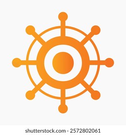 Initial Letter O Sailing Logo Design Vector Template Concept with Steering Ship Symbol