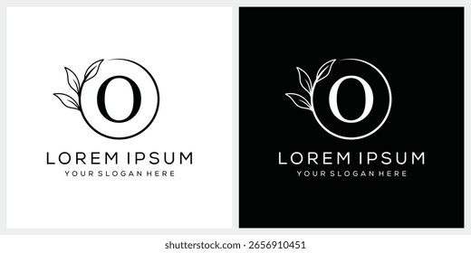 letra inicial o serif fonte logotipo design, moda cosméticos e beleza gráfico vetor, deixa ícone conceito
