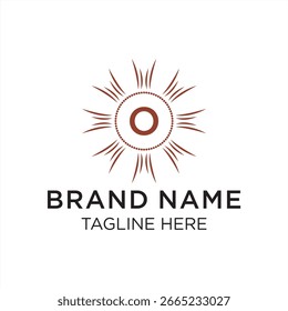 Letra inicial O serif fonte logotipo design, verde natureza gráfico ícone conceito