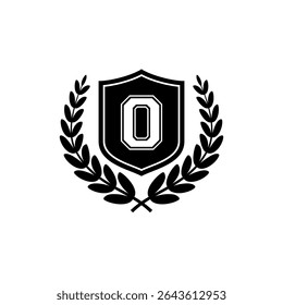 Initial Letter O, Shield and Laurel Wreath Logo Design