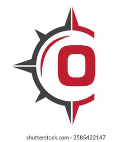 Initial Letter O Ship Logo Concept With Compass Symbol Vector Template