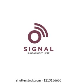 Initial Letter O Signal Logo Design in Red Color