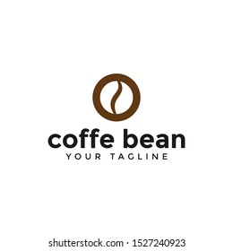 Initial Letter O Simple Coffee Bean Logo Design Template