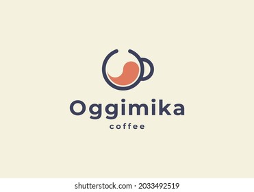 Initial Letter O Simple Coffee cup Logo Design Template
