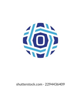 Initial letter O sphere logo Symbolize Global Connectivity