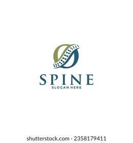 initial Letter O and spine logo vector, Chiropractic Logo design icon template