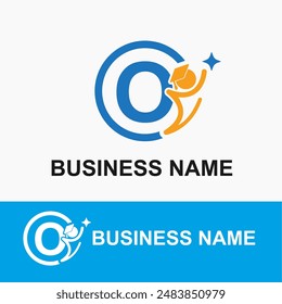 Initial Letter O Student, Toga Cap and Shine Icon for Education, School, Academy Center Business Logo Idea Template