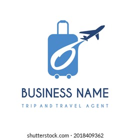 Initial Letter O with Suitcase Bag and Air Plane for Travel and Trip Agent Business Logo Idea. Recreation, Voyage, Vacation, Transport Service Company Logo Design Concept