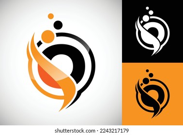 Initial letter O with the swoosh, biotech logo design concept. Logotype for science technology.