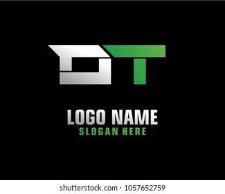 Initial letter O T logo template vector