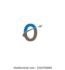 Initial Letter O Transportaion, Airplane, Aircraft Log Design