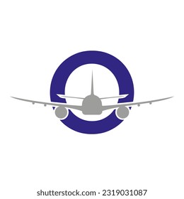 Initial Letter O Travel Logo Design Based Alphabet Flat Modern Concept Vector Template