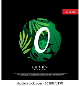 initial letter o tropical logo. modern icon, template design