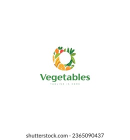 Initial Letter O Vegetables Logo Vector