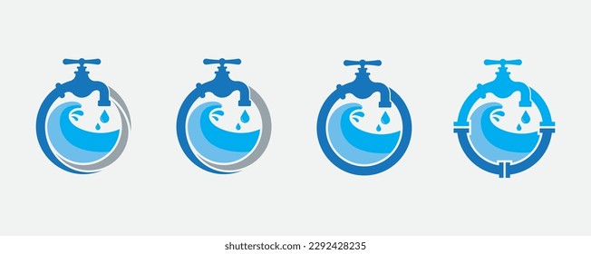 initial Letter O Water Faucet Round Circle Logo Concept symbol icon sign Design Element. Tap, Repair, Plumber, Plumbing Service Logotype. Vector illustration template