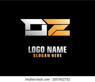 Initial letter O Z logo template vector
