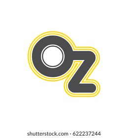 initial letter o and z. oz monogram outline logo