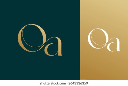 Initial letter OA AO logo design vector illustration for couple, wedding, and business