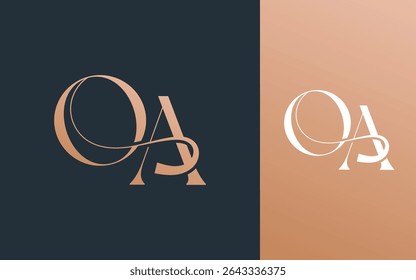 Letra inicial OA AO logotipo design vetor ilustração para casal, casamento e negócios