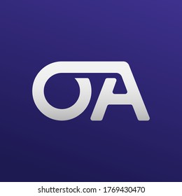 initial letter OA design logo template