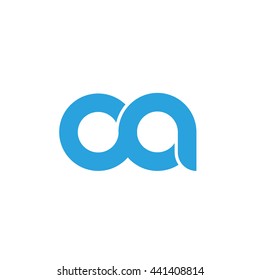 initial letter oa linked round lowercase logo blue