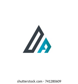 Initial Letter OA Linked Triangle Design Logo