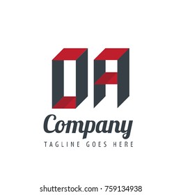 Initial Letter OA Logo With Ribbon Style