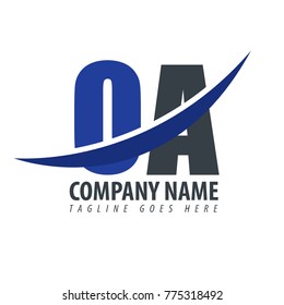 Initial Letter OA Overlapping Logo