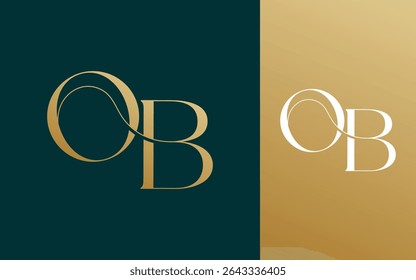 Initial letter OB BO logo design vector illustration for couple, wedding, and business