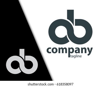 Initial Letter OB CB Rounded Lowercase Logo